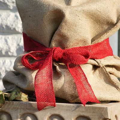 Dekorband för uppbindning av jute och vinterskydd